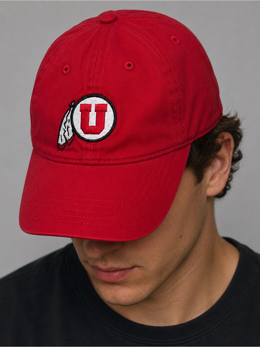 Vintage Utah Utes Captivating Headwear Red Strapback Baseball Cap Hat
